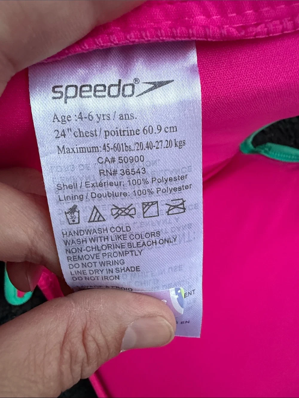 Speedo Girls' Mermaid Swim Vest - Hot Pink & Purple with Teal Accents